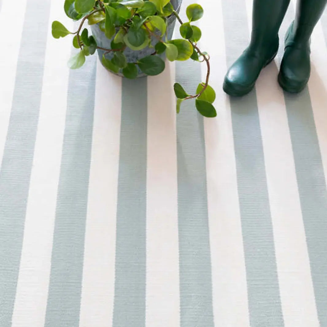 Catamaran Stripe Light Blue/Ivory Indoor/Outdoor Rug - Home Smith