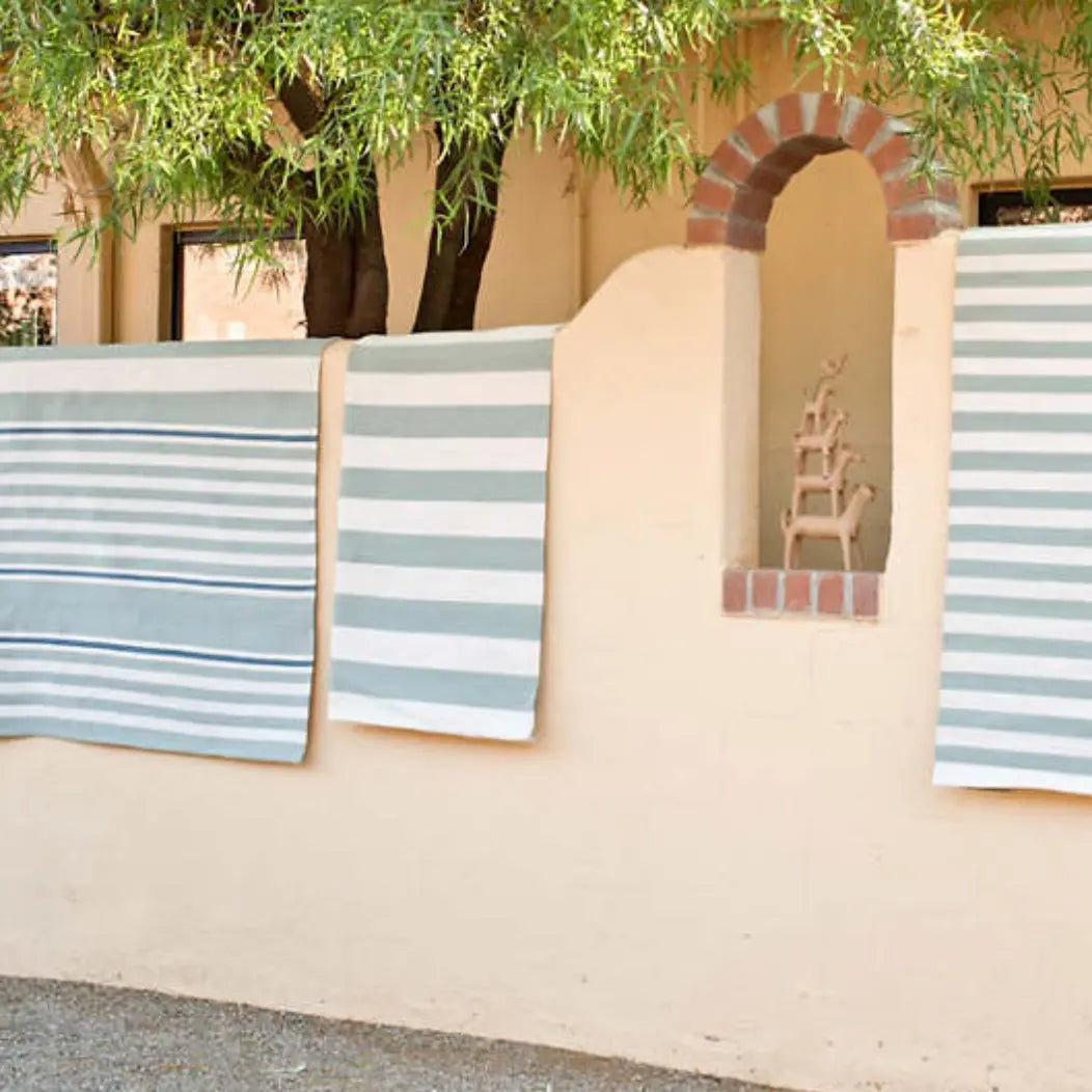 Catamaran Stripe Light Blue/Ivory Indoor/Outdoor Rug - Home Smith