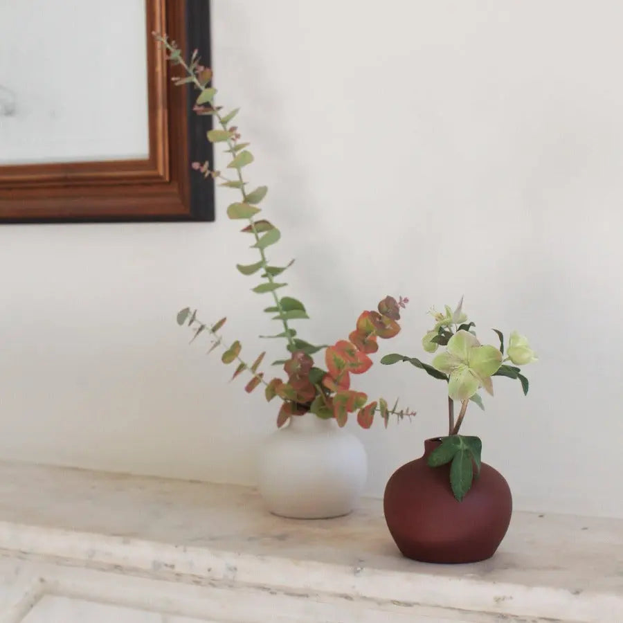 Ceramic Blossom Vases in Matte White - Home Smith