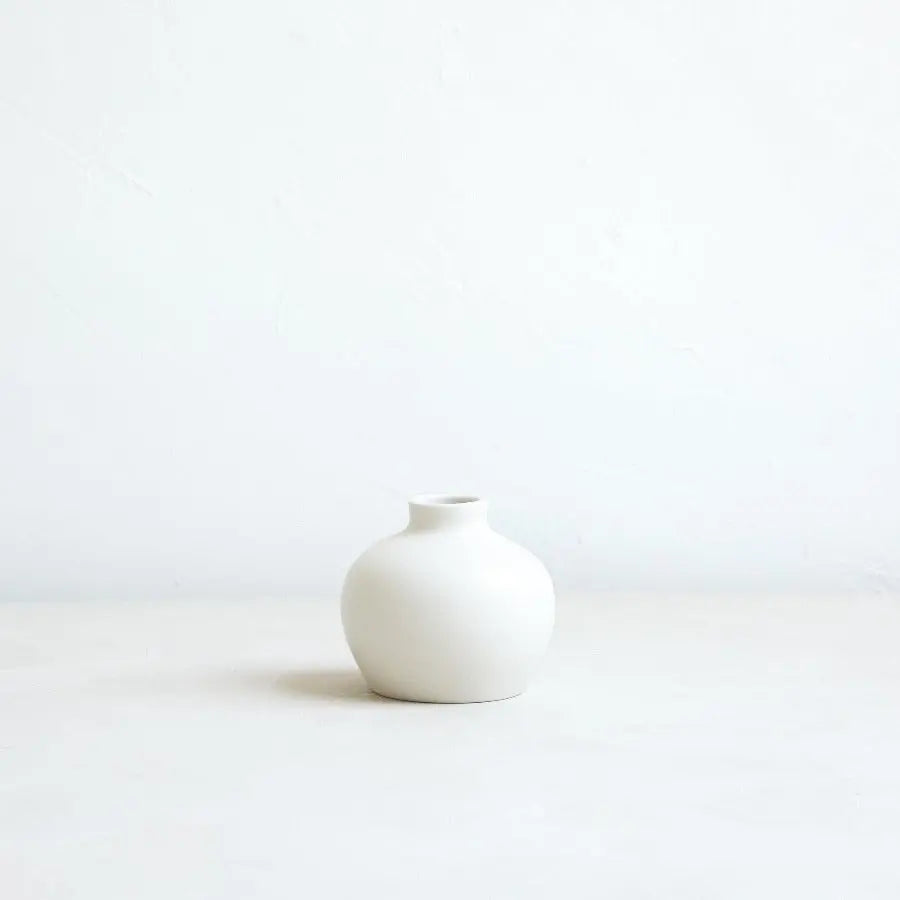 Ceramic Blossom Vases in Matte White - Home Smith