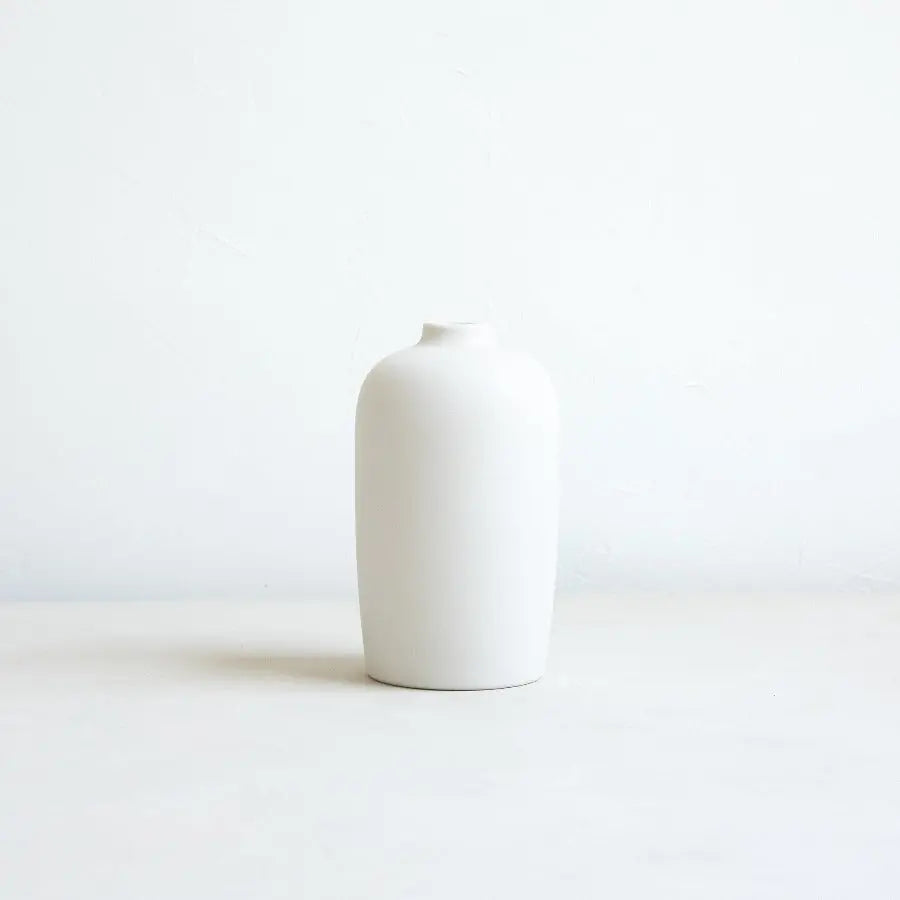 Ceramic Blossom Vases in Matte White - Home Smith
