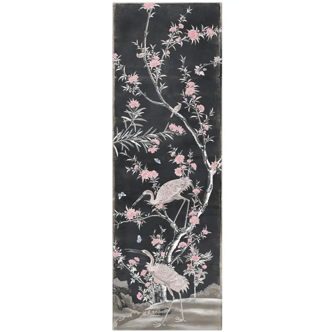 Chinoiserie Panels C. 1890 in Charcoal - Gallery Wrap - Home Smith