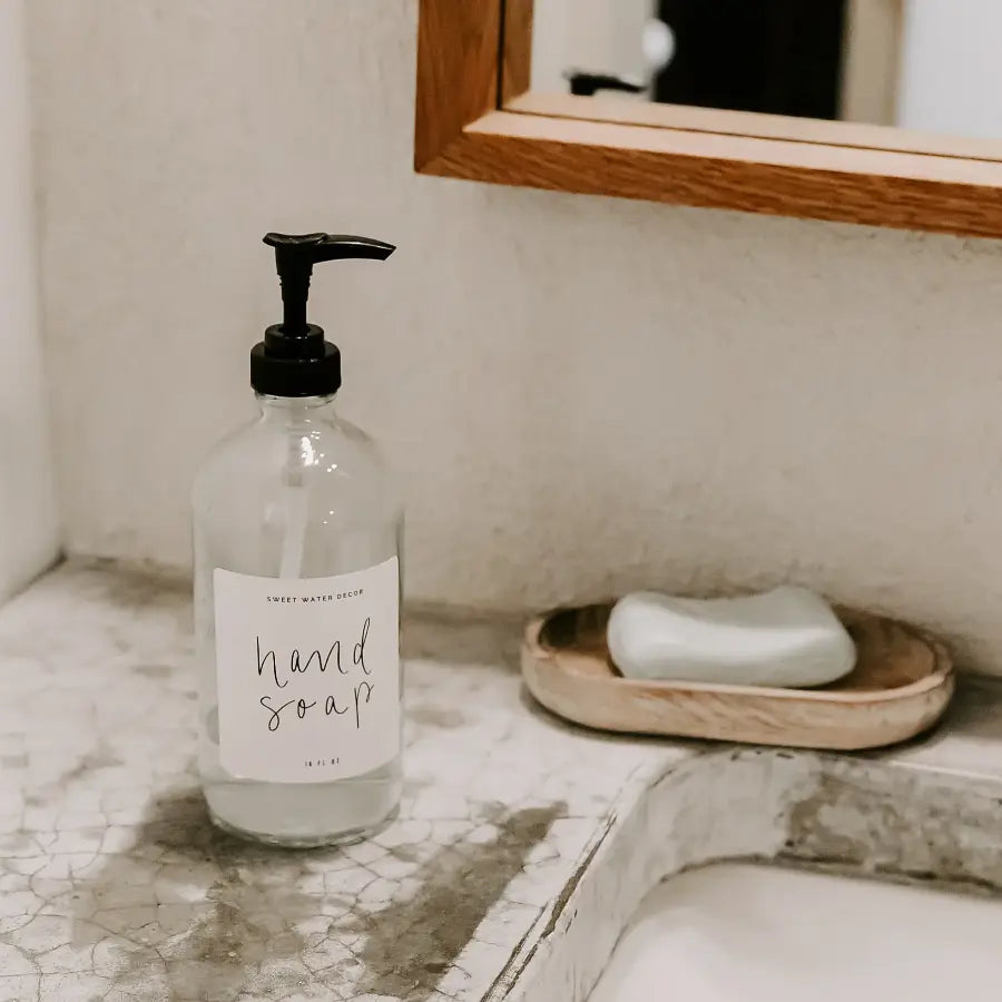 Clear Glass Hand Soap Dispenser - Home Smith