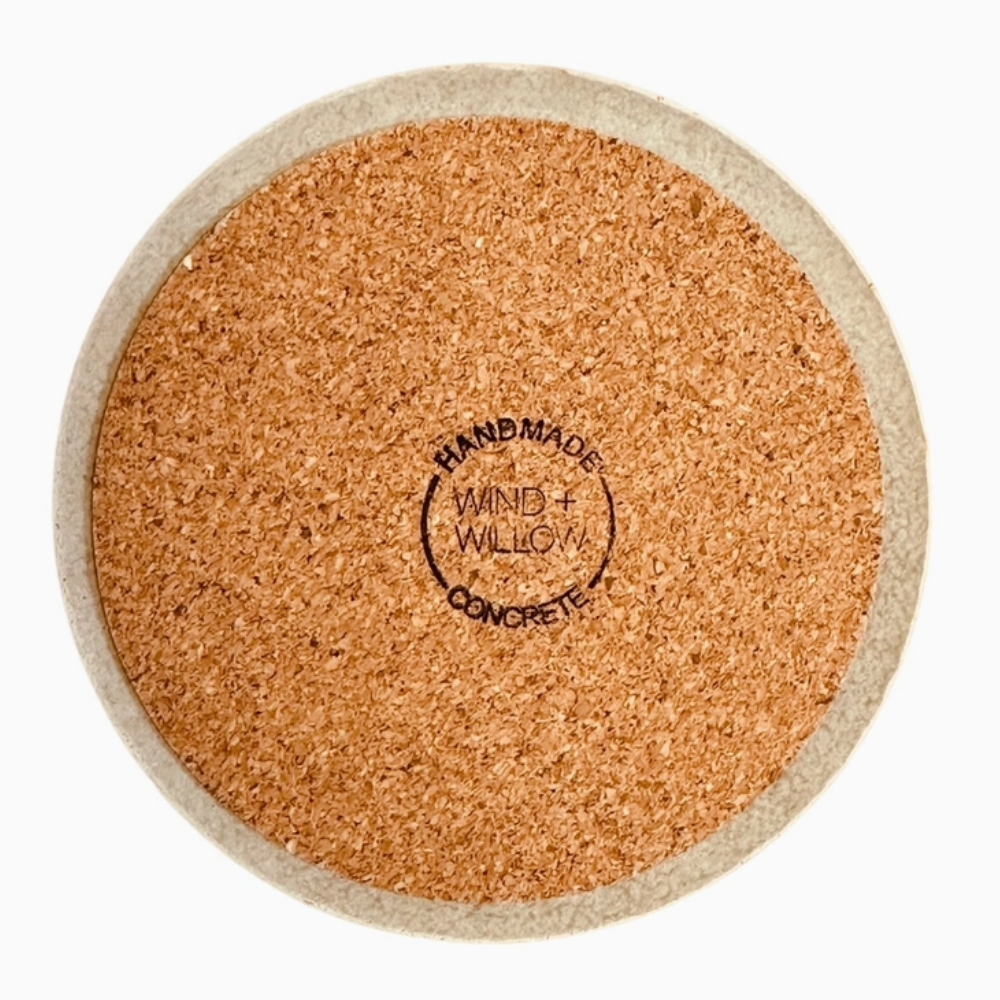 Concrete Hand Poured Coasters Cork bottom at Home Smith