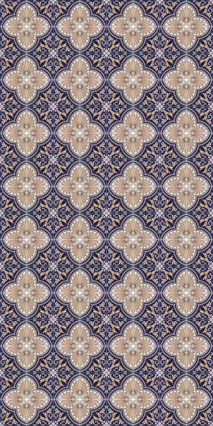 Home Smith Copy of Sansa Vinyl Rug in Blue Adama Vinyl Mats