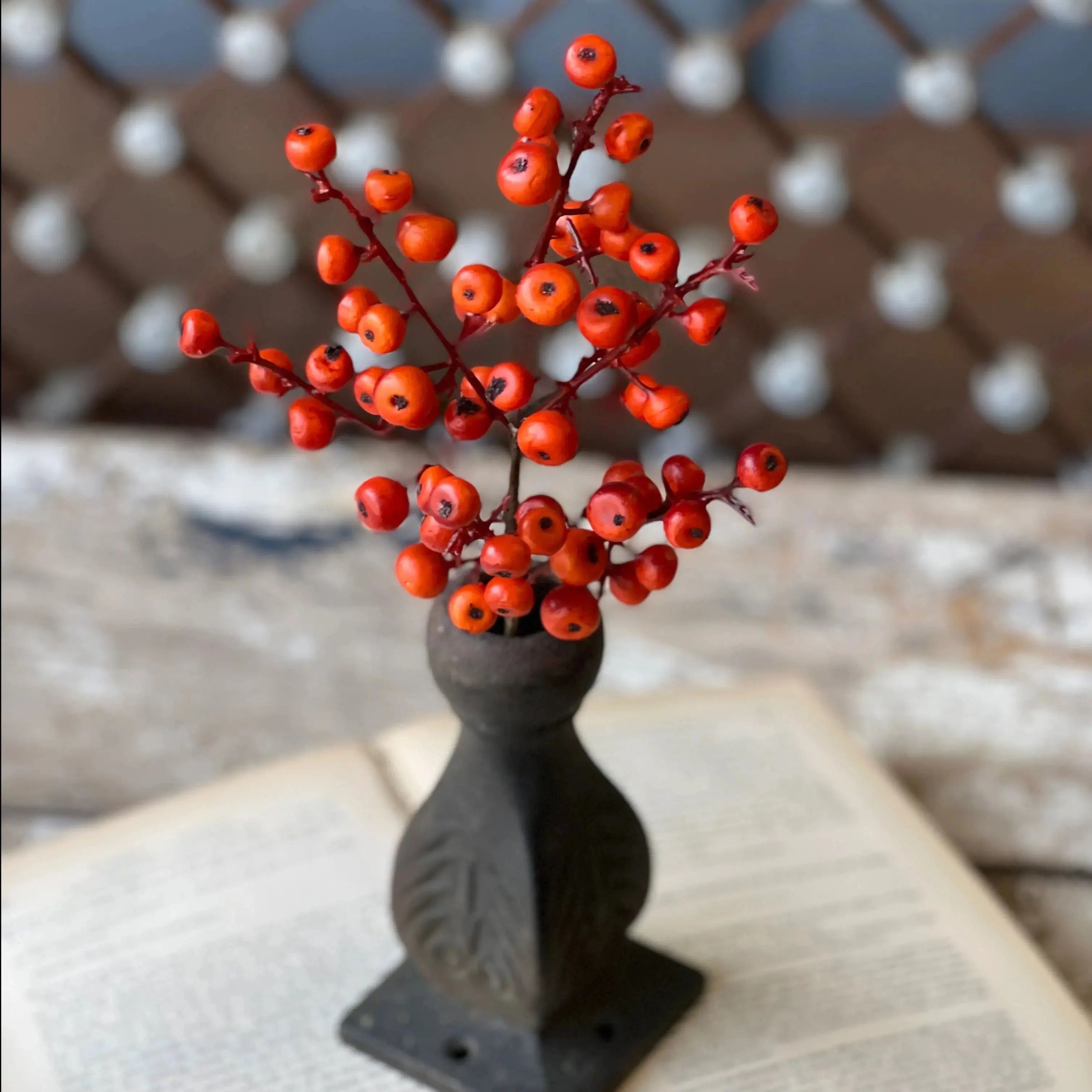Home Smith Cranberry Pick in Orange Winward Stems, Blooms & Branches