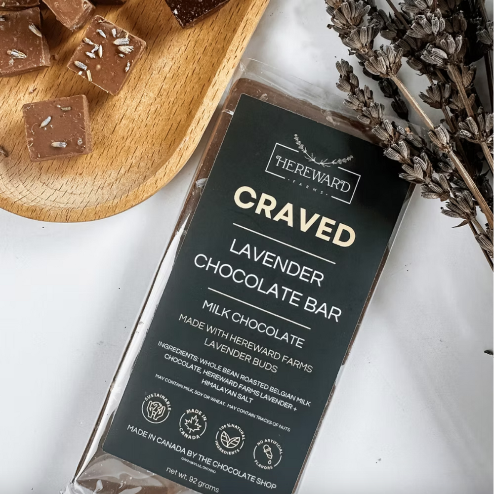 Craved Belgian Lavender Milk and Dark Chocolate Bars at Home Smith