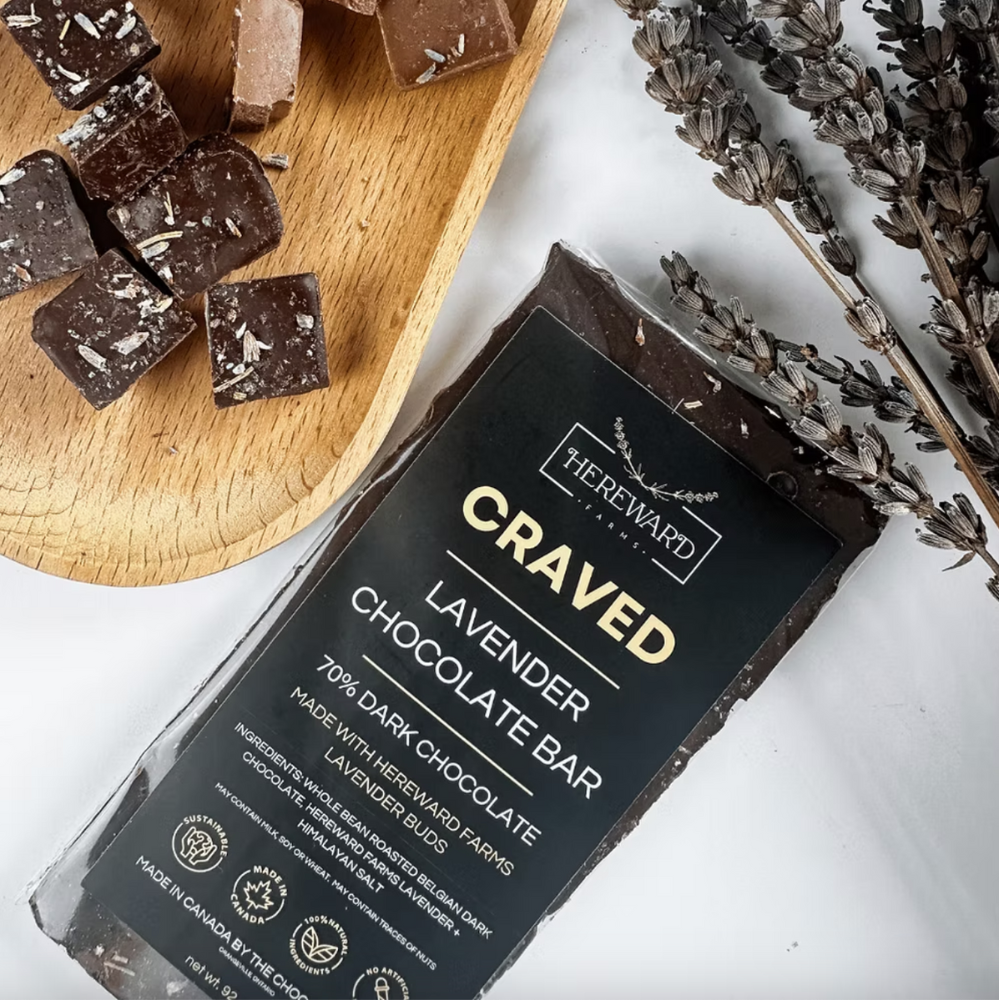 Craved Belgian Lavender Milk and Dark Chocolate Bars at Home Smith