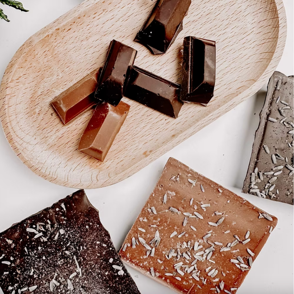 Craved Belgian Lavender Milk and Dark Chocolate Bars at Home Smith