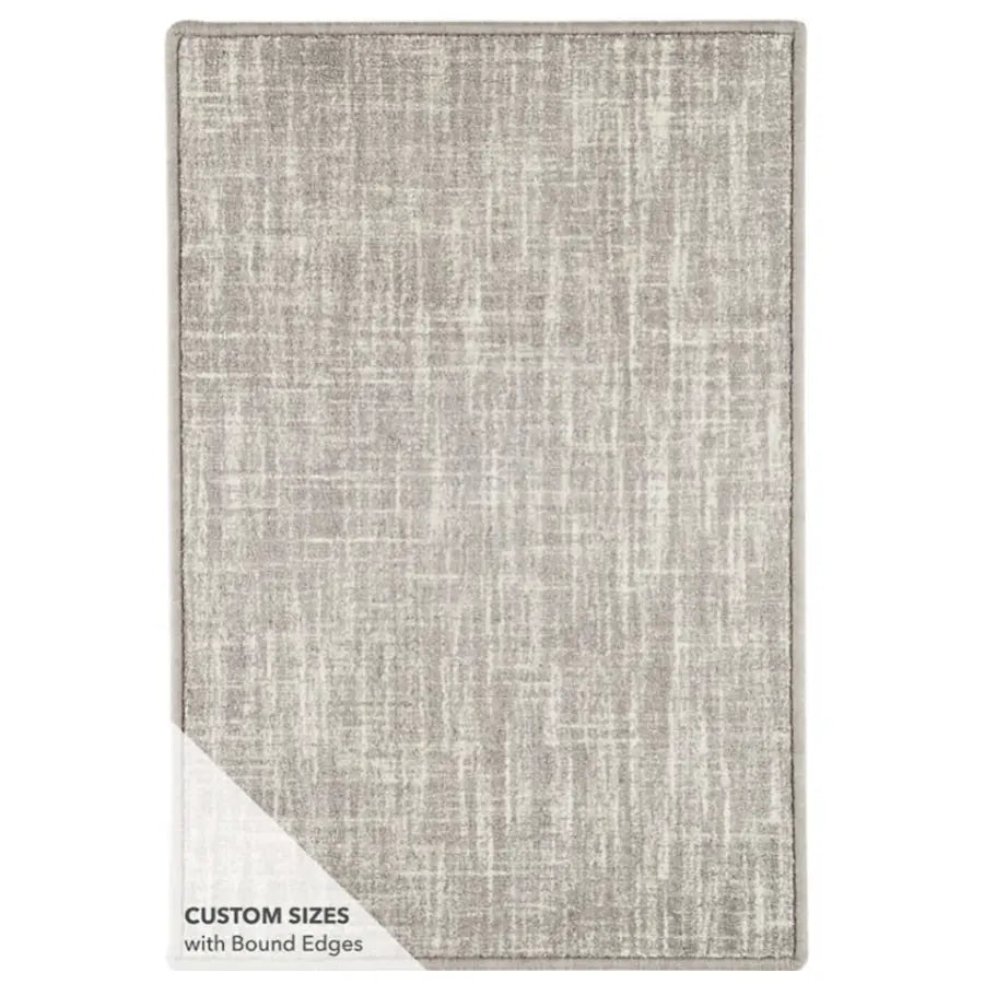 Crosshatch Dove Grey Wool Micro Hooked Rug - Home Smith