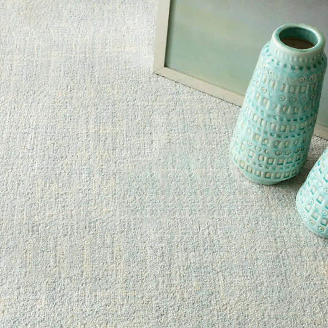 Crosshatch Sky Wool Micro Hooked Rug - Home Smith