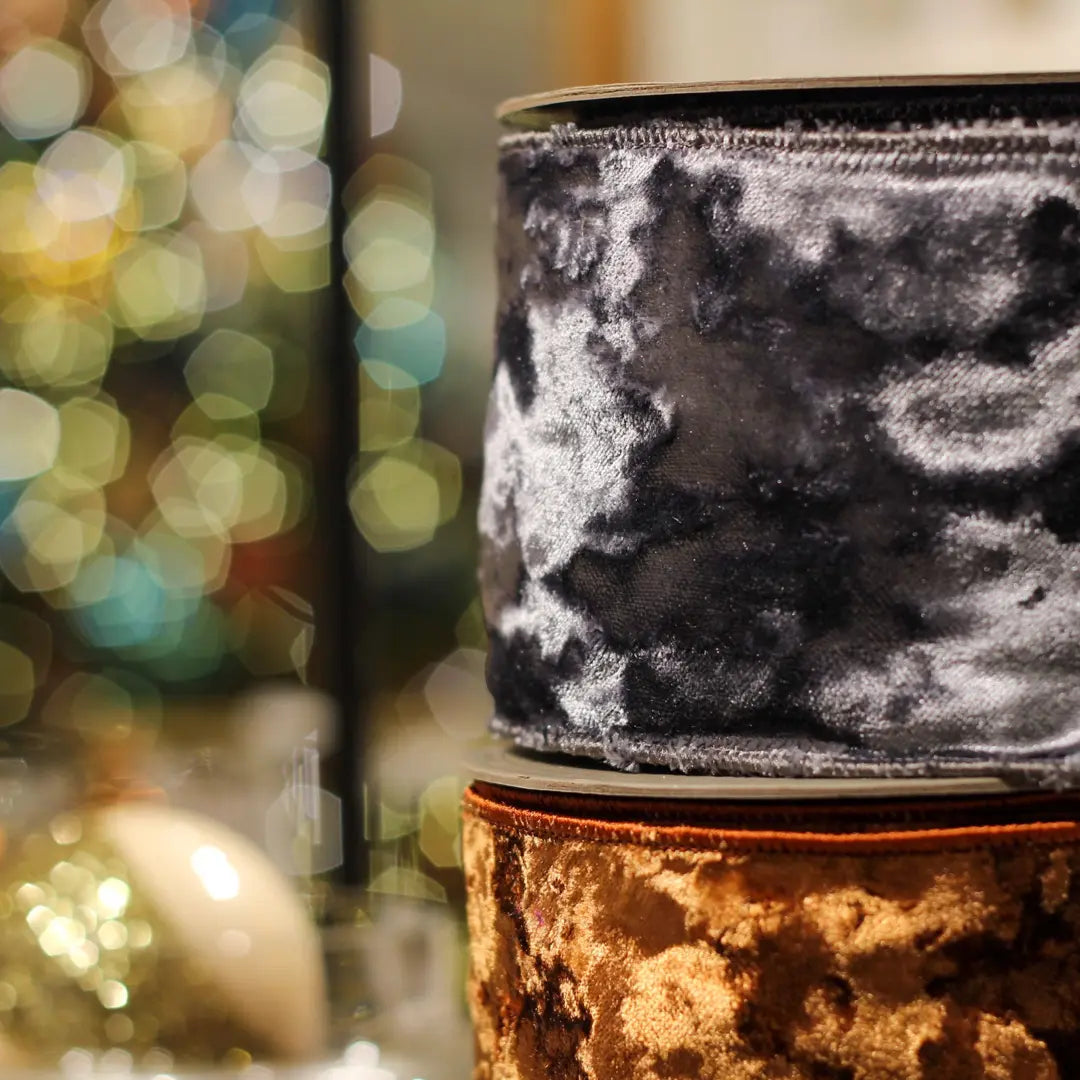Crushed Velvet Ribbon in Pewter - Home Smith