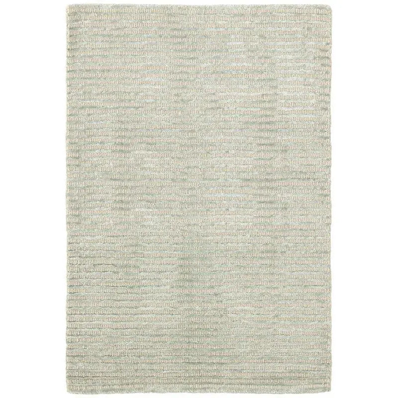 Cut Stripe Hand Knotted Viscose/Wool Rug - Ocean - Home Smith