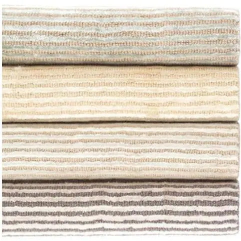 Cut Stripe Hand Knotted Viscose/Wool Rug - Ocean - Home Smith