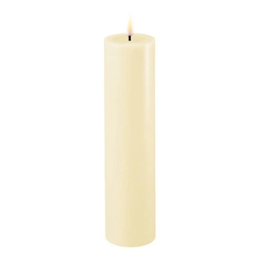 Home Smith Deluxe LED Flameless Pillar Candles in Cream Koppers Flameless Candles