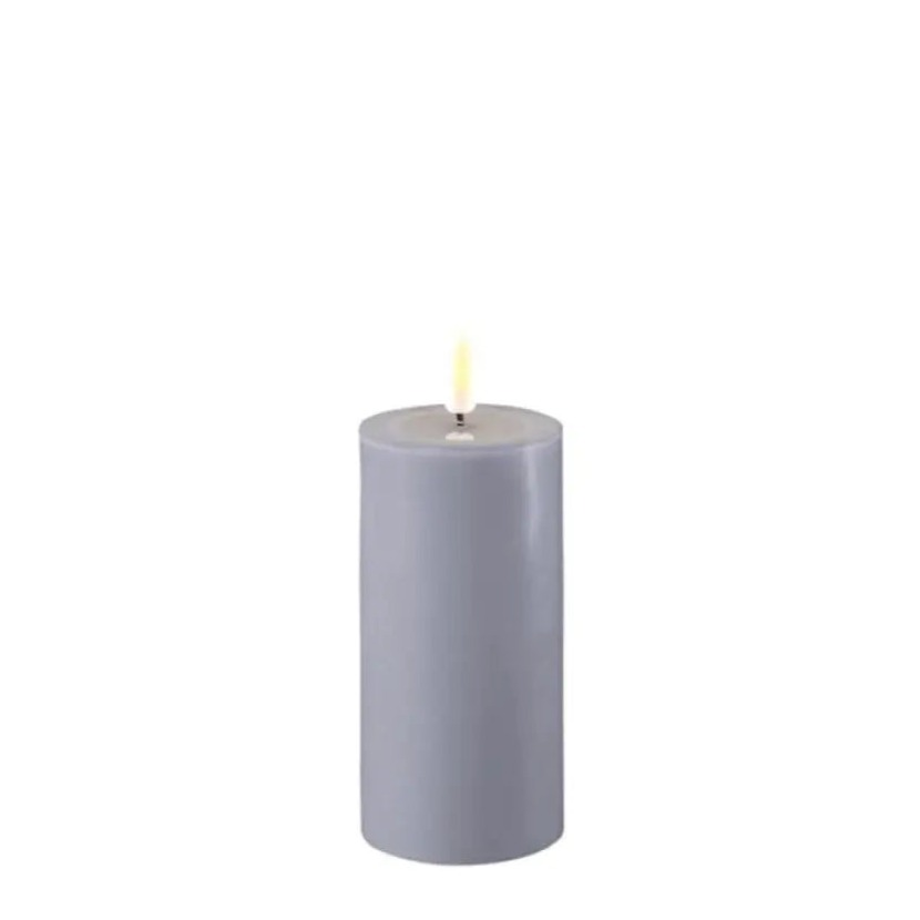 Home Smith Deluxe LED Flameless Pillar Candles in Dust Blue Koppers Flameless Candles