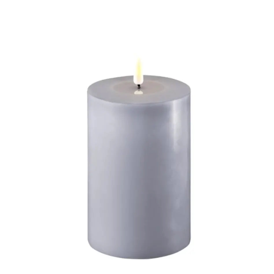 Deluxe LED Flameless Pillar Candles in Dust Blue