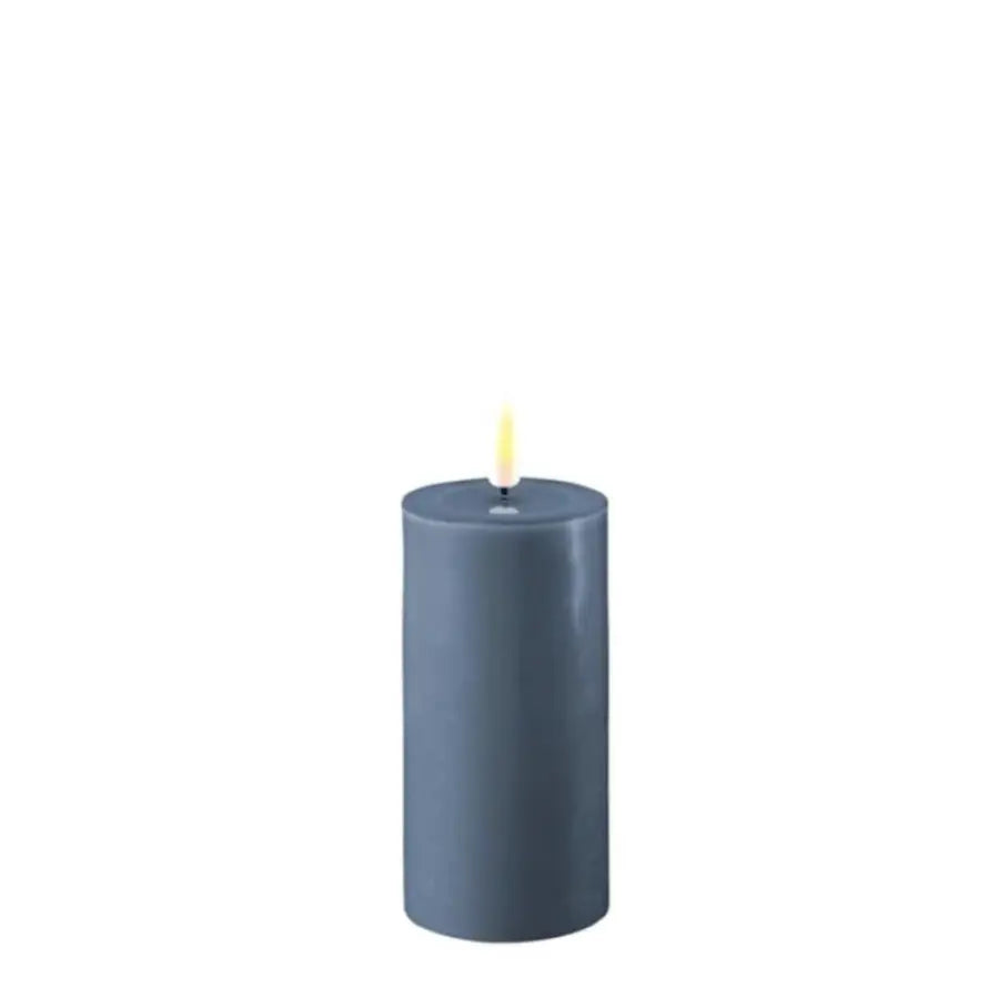 Home Smith Deluxe LED Flameless Pillar Candles in Ice Blue Koppers Flameless Candles