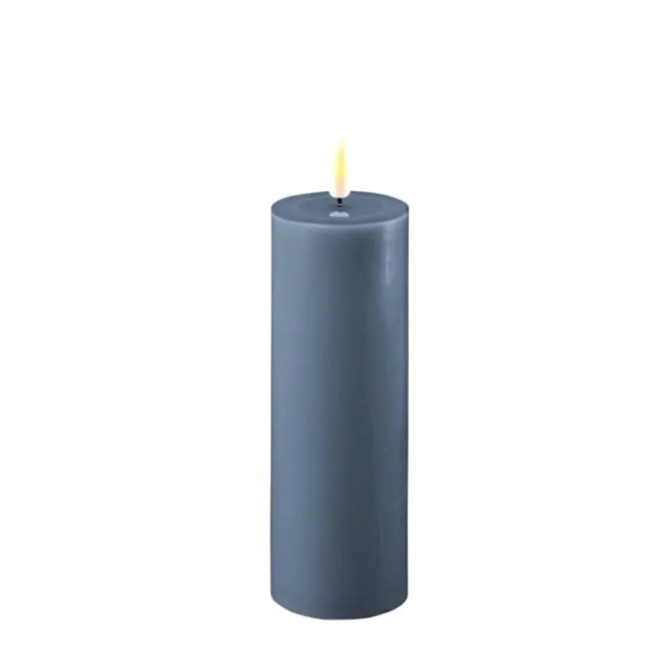 Home Smith Deluxe LED Flameless Pillar Candles in Ice Blue Koppers Flameless Candles