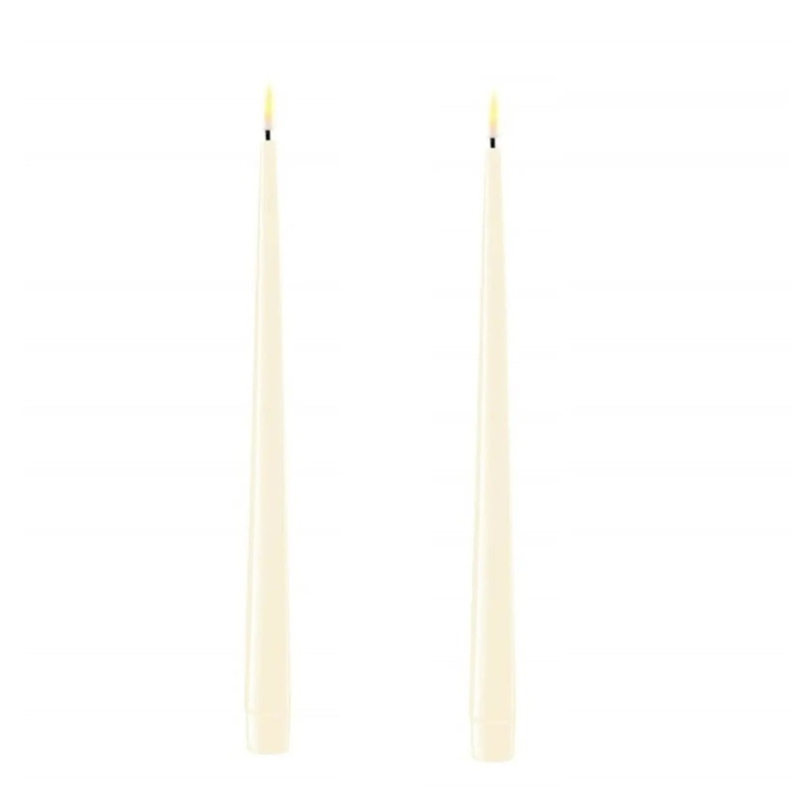 Home Smith Deluxe LED Flameless Tapers in Cream Koppers Flameless Candles