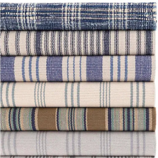 Denim Plaid Woven Cotton Rug - Home Smith