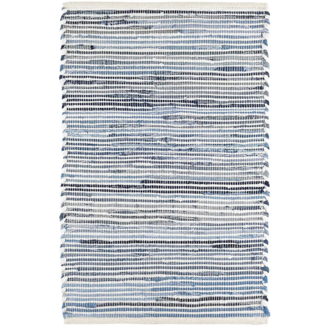 Denim Rag Ribbed Woven Cotton Rug - Home Smith