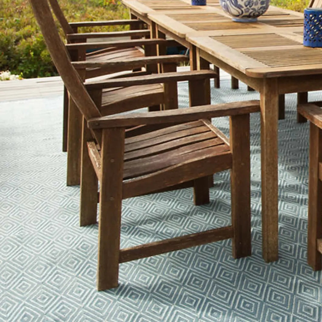 Diamond Slate/Light Blue Indoor/Outdoor Rug - Home Smith