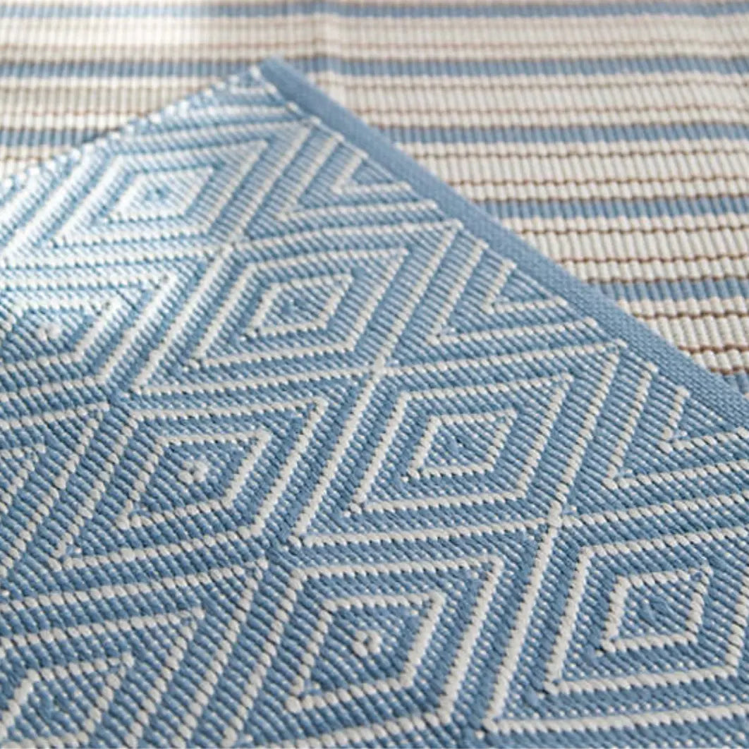 Diamond Slate/Light Blue Indoor/Outdoor Rug - Home Smith
