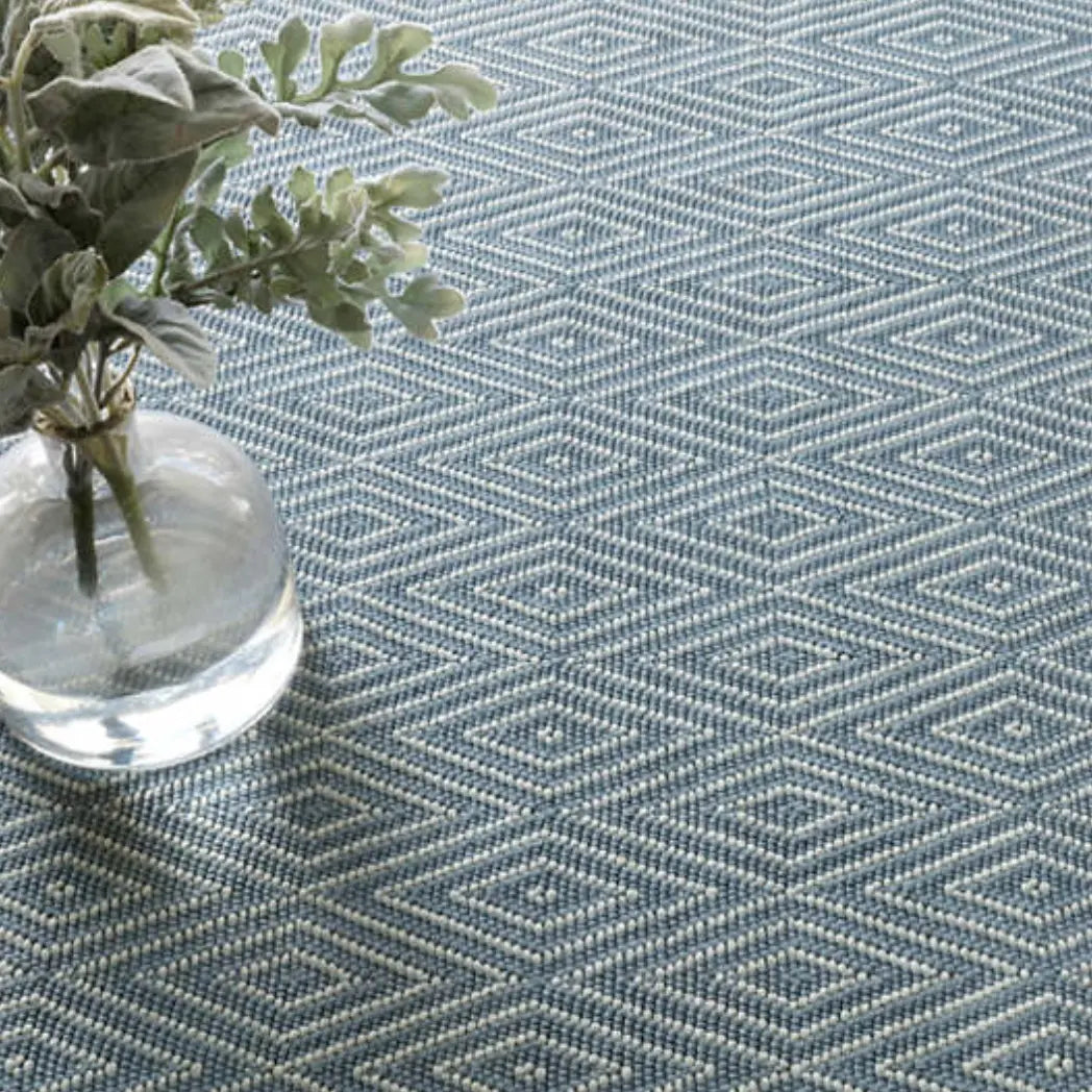 Diamond Slate/Light Blue Indoor/Outdoor Rug - Home Smith