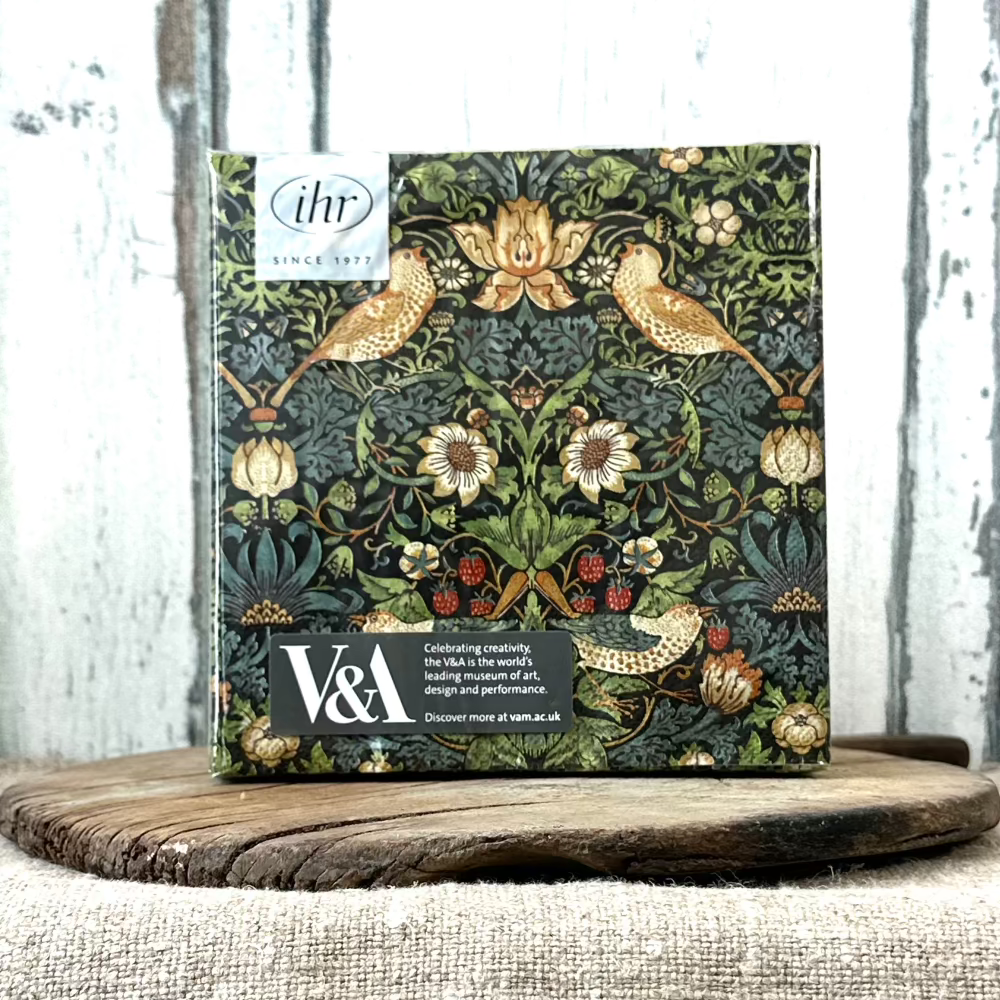 Strawberry Thief in Black Napkins at Home Smith