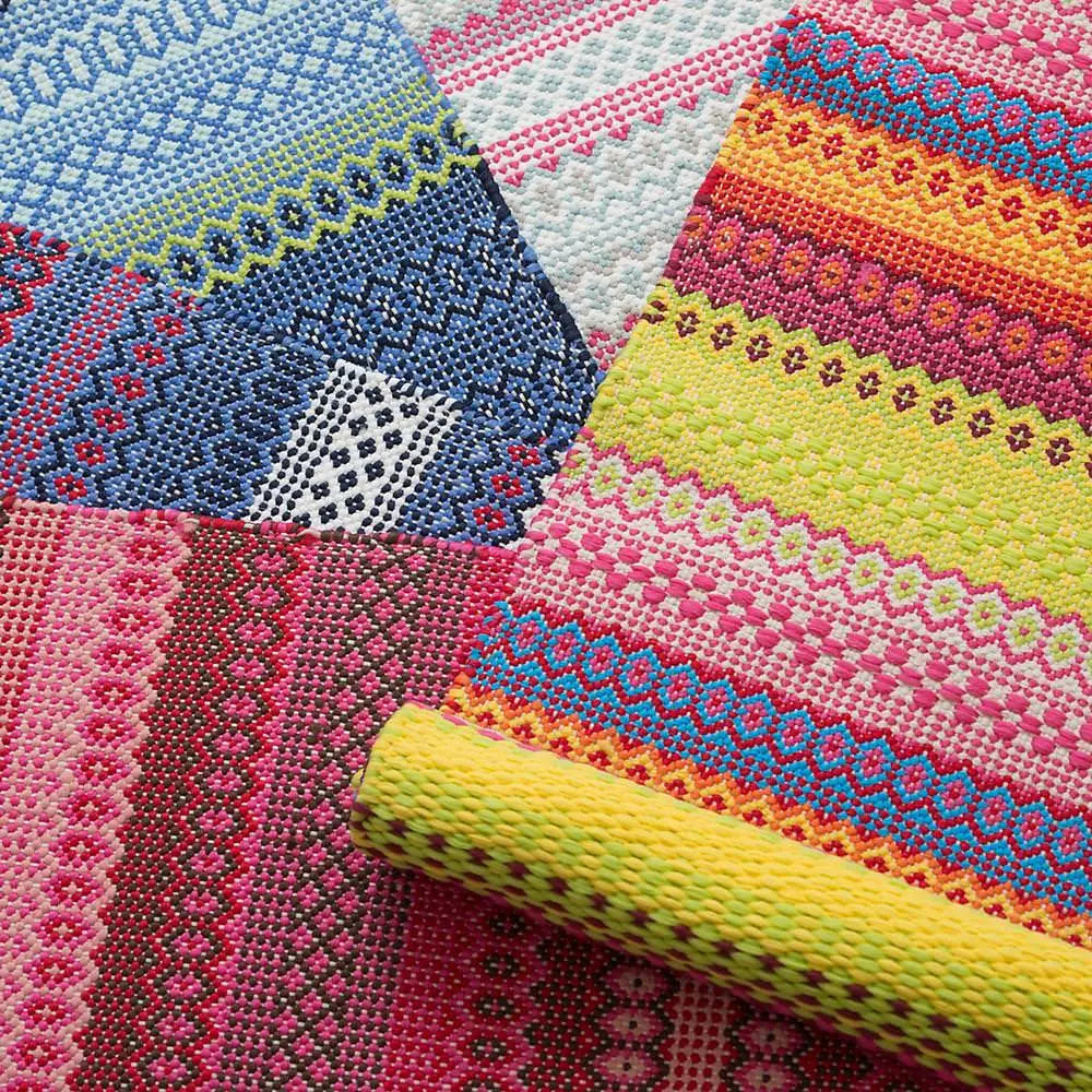 Fiesta Stripe French Blue/Green Indoor/Outdoor Rug - Home Smith