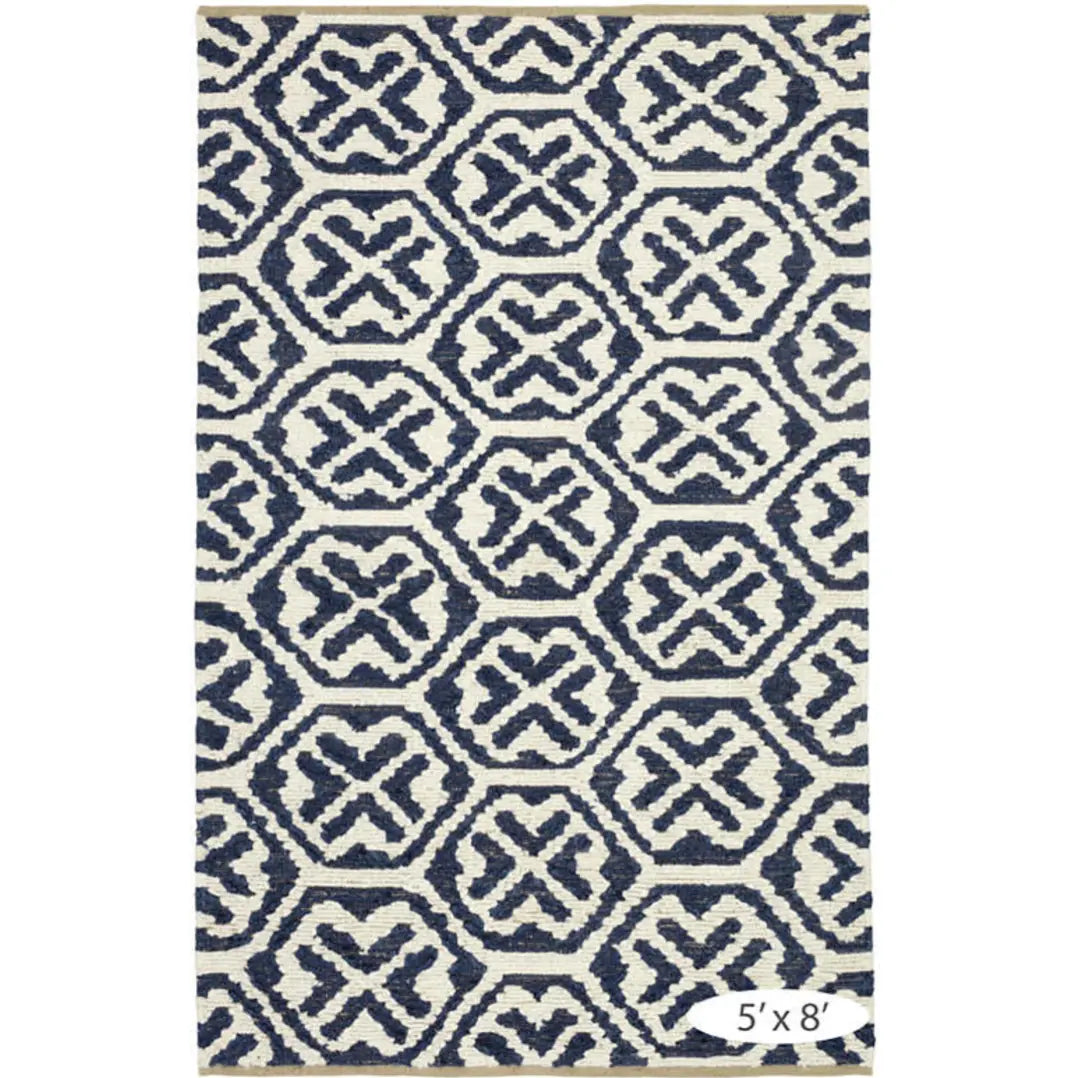 Fonda Soumak Blue Jute Rug - Home Smith
