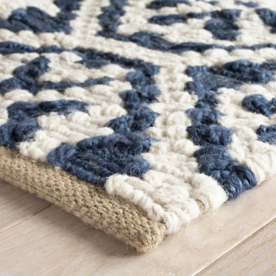 Fonda Soumak Blue Jute Rug - Home Smith