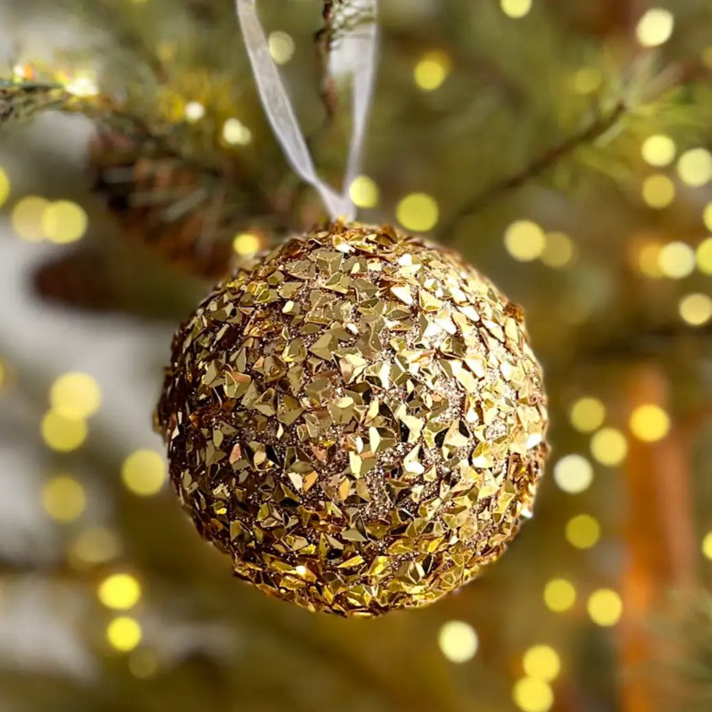 Glitter-Flake Ball in Gold