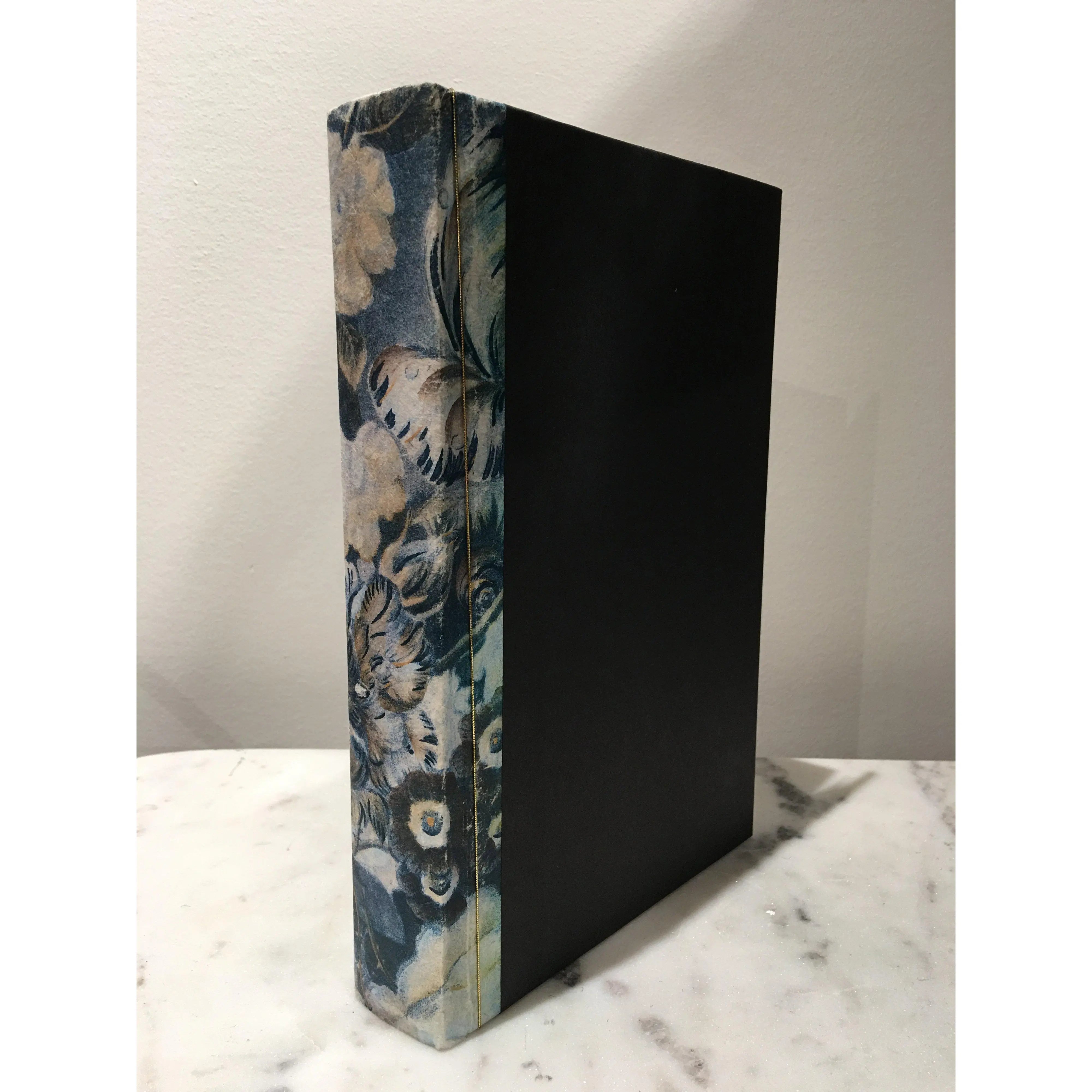 Handmade Parchment Bound Books With Gold Flower Binding - Home Smith