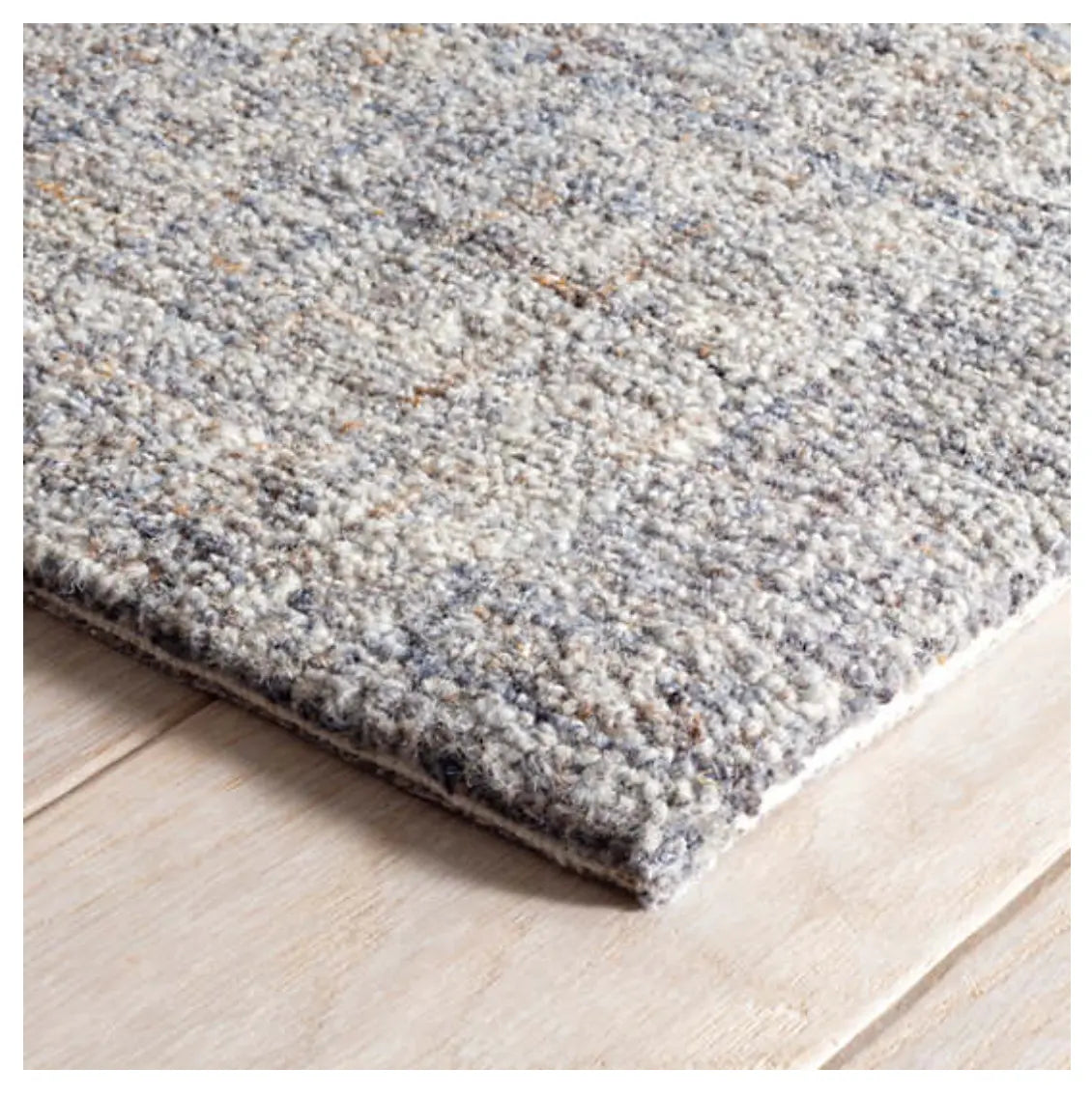 Harris Blue/Brown Micro Hooked Wool Rug - Home Smith