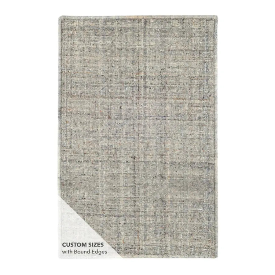 Harris Blue/Brown Micro Hooked Wool Rug - Home Smith