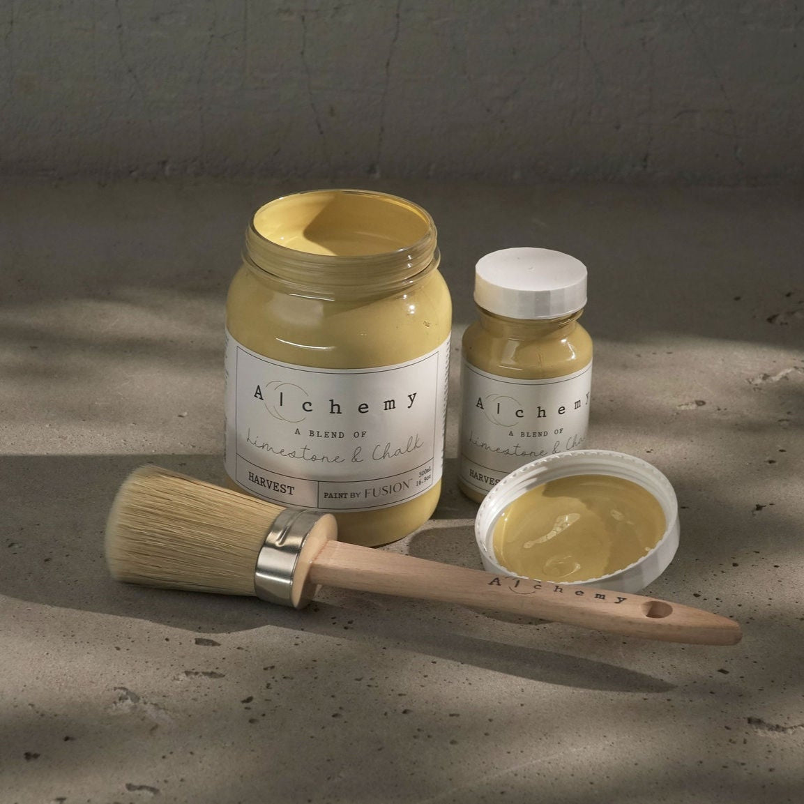 Alchemy Limestone and Chalk Furniture Paint by Fusion in Harvest at Home Smith