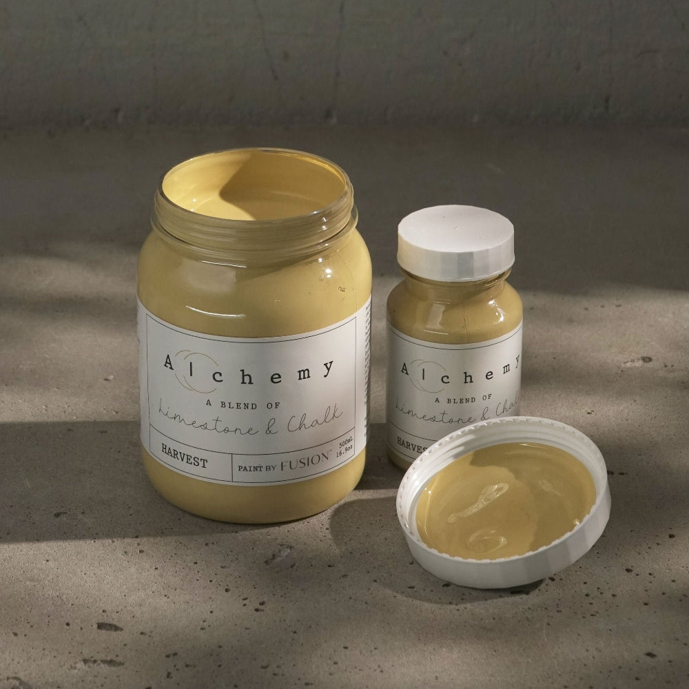Alchemy Limestone and Chalk Furniture Paint by Fusion in Harvest at Home Smith