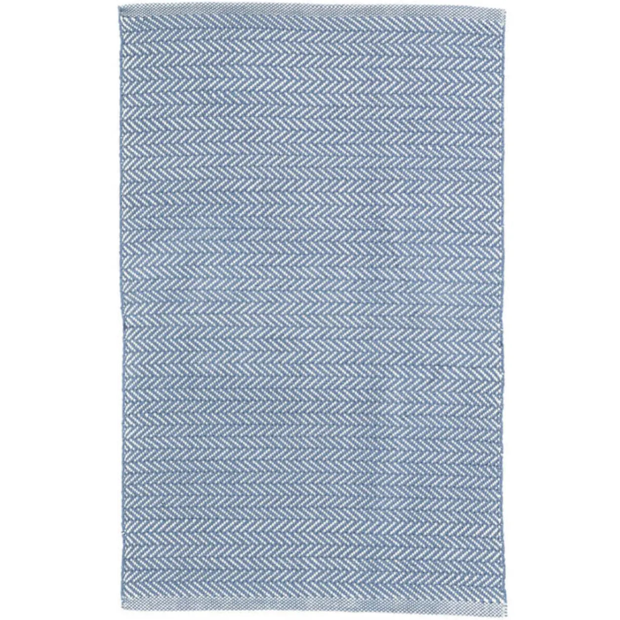 Herringbone Indoor/Outdoor Rug in Denim and Ivory - Home Smith