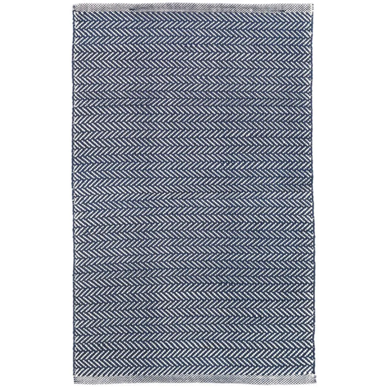 Herringbone Indoor/Outdoor Rug in Indigo/White - Home Smith