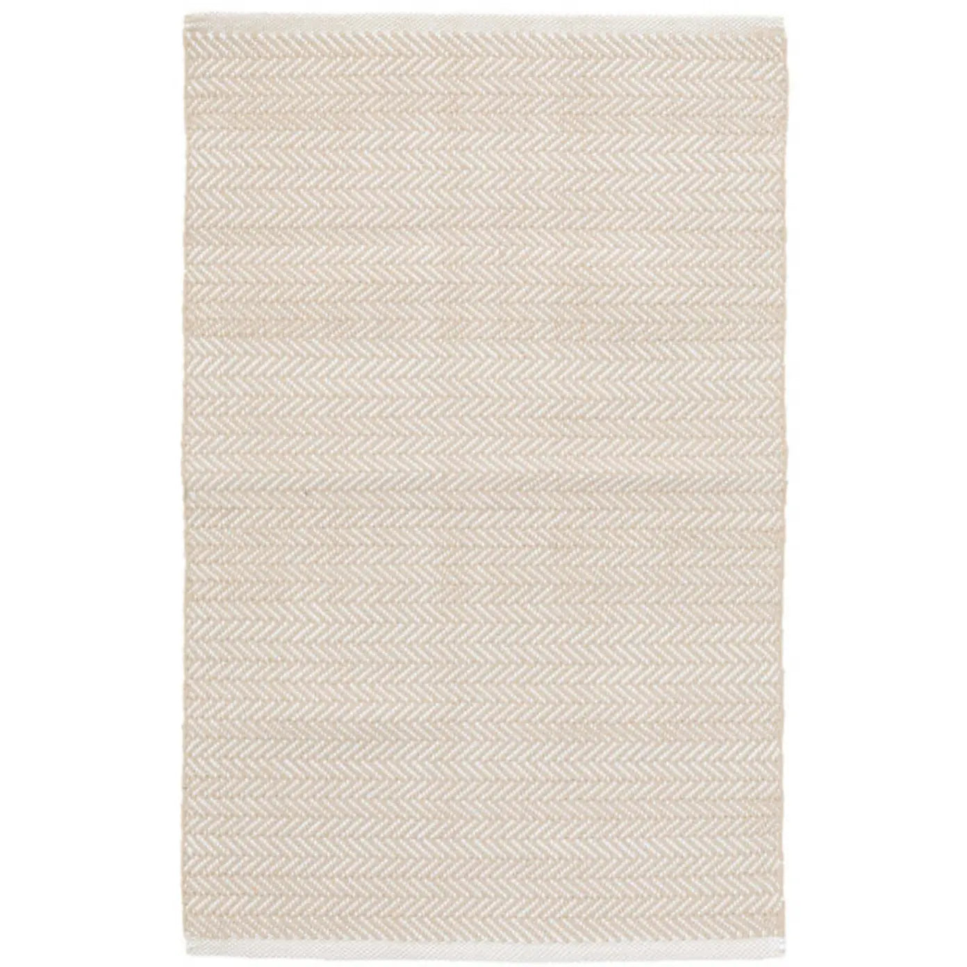 Herringbone Indoor/Outdoor Rug in Linen/White - Home Smith