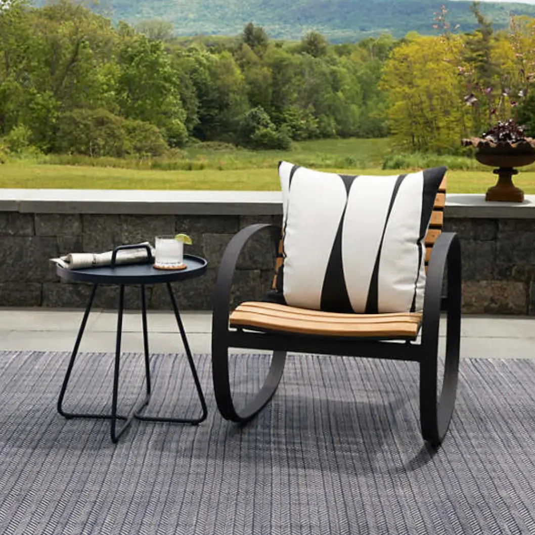 Herringbone Indoor/Outdoor Rug in Navy/Ivory - Home Smith