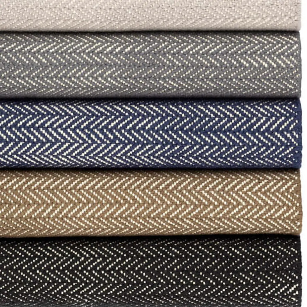 Herringbone Woven Cotton Rug in Black - Home Smith