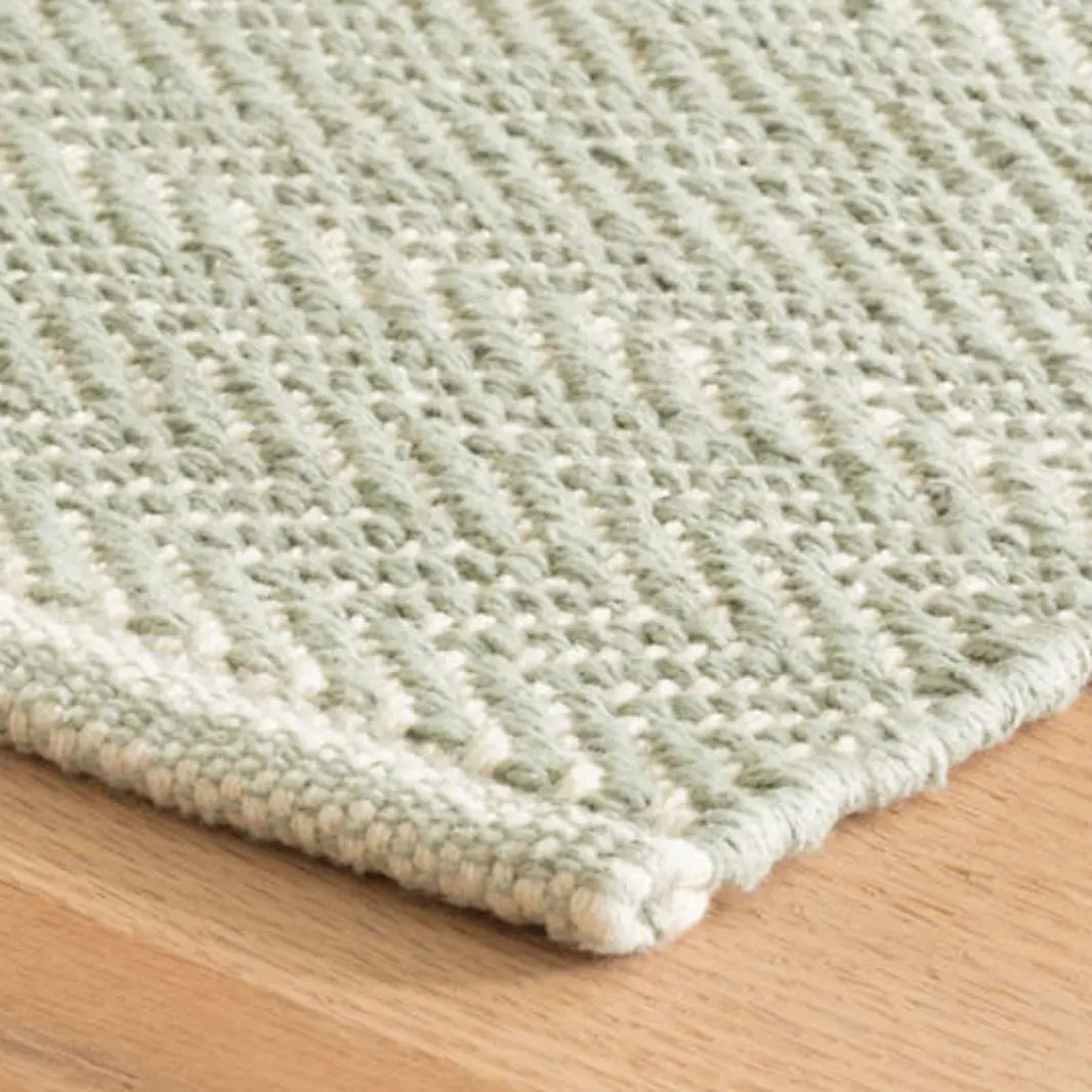 Herringbone Woven Cotton Rug in Ocean - Home Smith