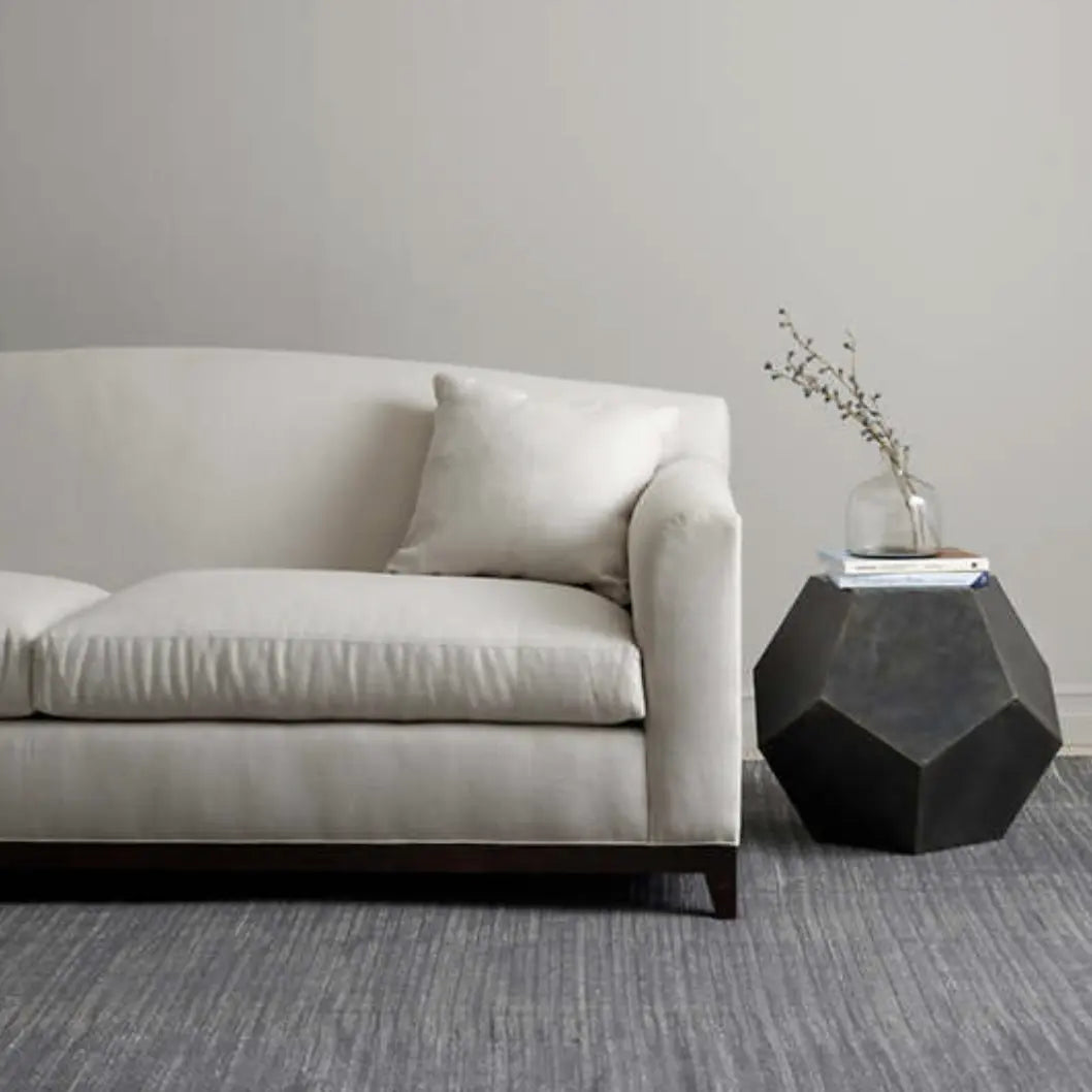 Herringbone Woven Cotton Rug in Shale - Home Smith