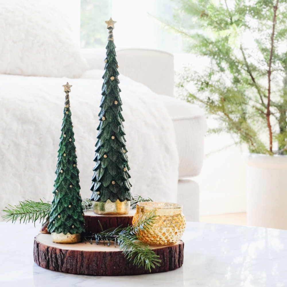Holly Slim Tree with Star in Pine Green at Home Smith