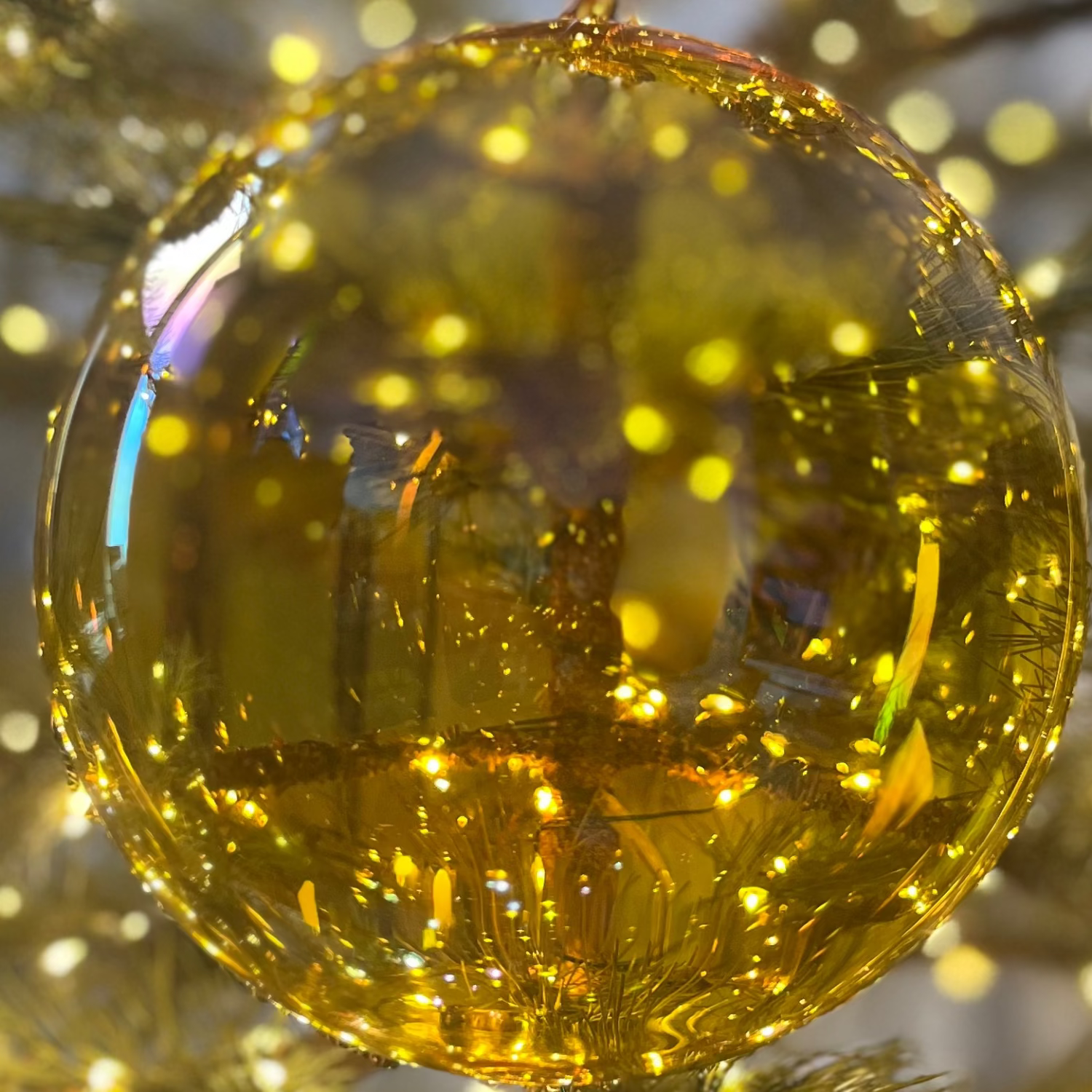 Jim Marvin Handblown Bottle Glass Ornament in Amber