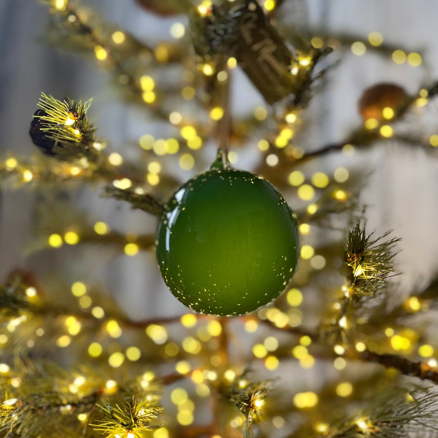 Jim Marvin Bubblegum Glass Ornaments in Emerald