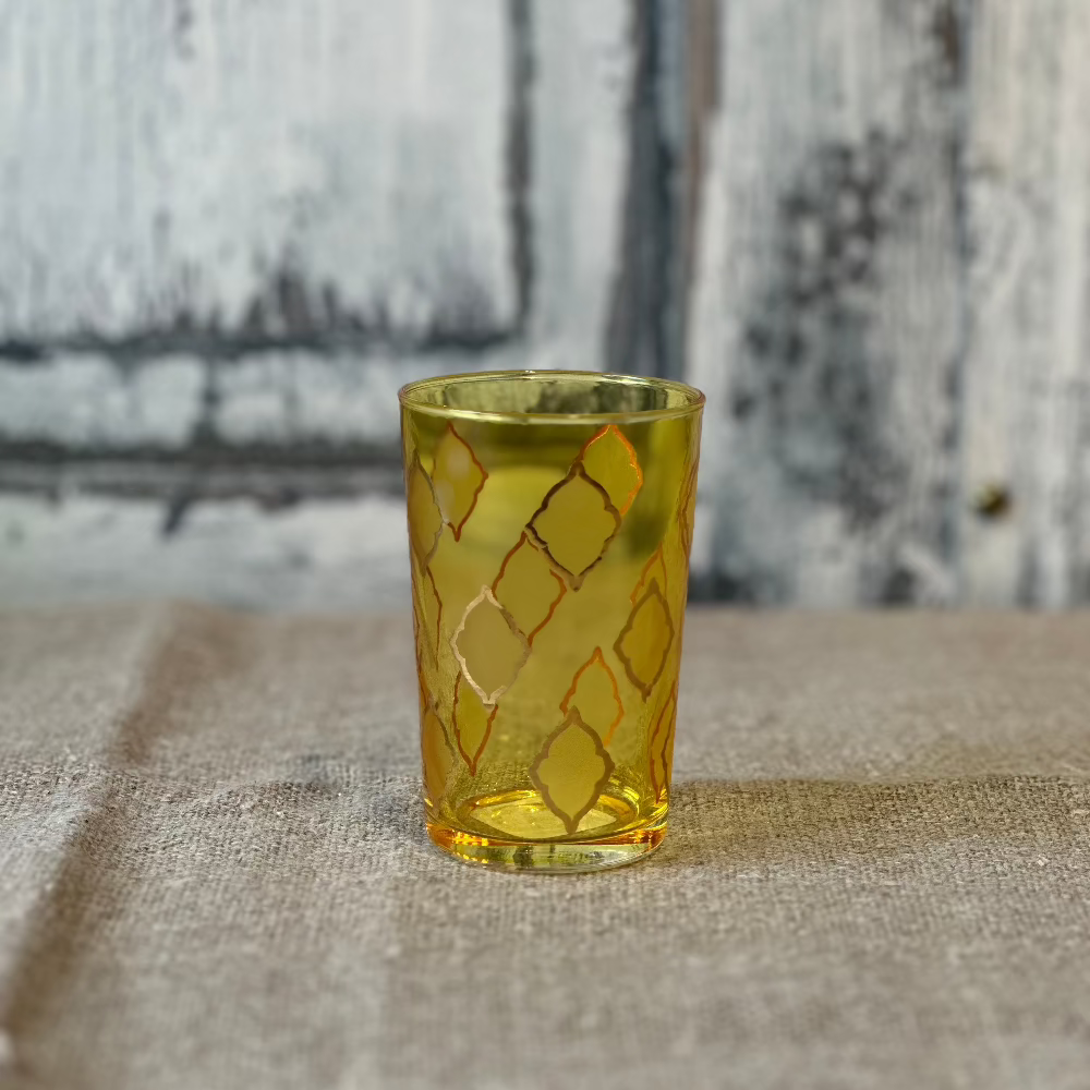 Gold Diament Tea Light Holder in Yellow at Home Smith